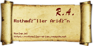 Rothmüller Arián névjegykártya